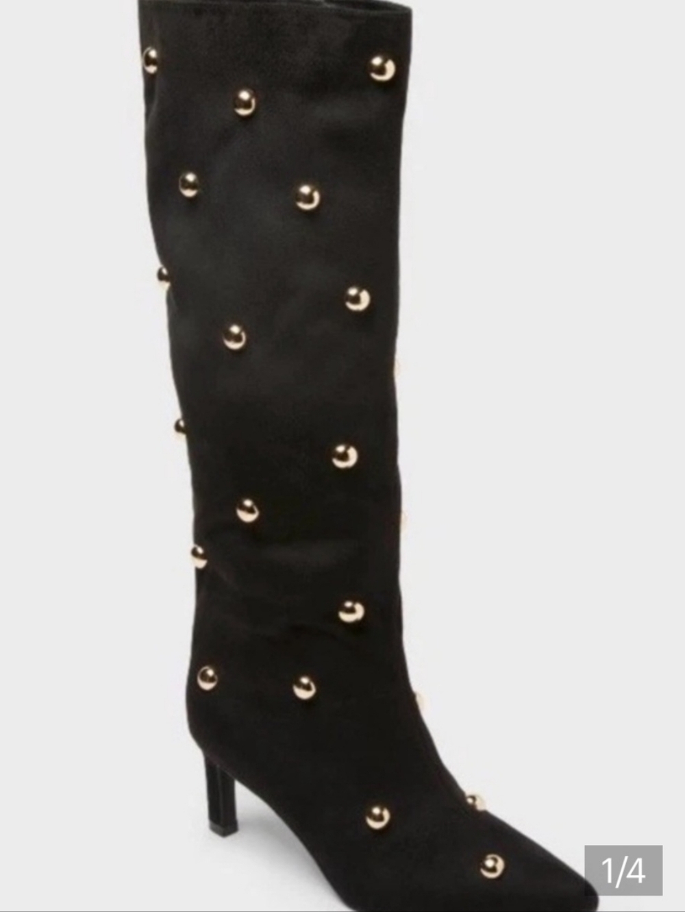 💞❤️Womens A New Day Black Studded Knee-High Boots - Wide Calf - Size 9.5💝❣️ - Picture 3 of 6